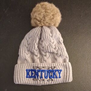 Kentucky Gray Knit Pom-Pom Beanie Hat Winter Cap